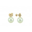 4,5MM MINI TURTLE STUD EARRINGS (HOLLOW-BACK) ZIRCONIA 1,5MM CULTURED PEARL: 5-6MM 