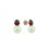 5,5MM ENAMEL LADYBIRD STUD EARRINGS (HOLLOW-BACK) CULTURED PEARL 5-6MM