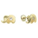 6MM ELEPHANT STUD EARRINGS (BACK-FILLED) ZIRCONIA 2MM 