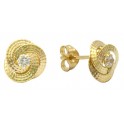 8MM KNOT STUD EARRINGS WITH ZIRCONIA: 2,5MM