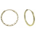 DIAMOND-CUT SQUARE TUBE HOOP EARRINGS 1X18MM