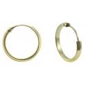 HALF ROUND TUBE HOOP EARRINGS 2MMX18MM