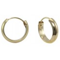 HALF ROUND TUBE HOOP EARRINGS 3MMX18MM