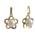 10MM 5 LEAF FLOWER PENDANT CULTURED PEARL 6MM            