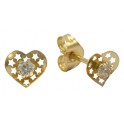 5MM HEART STUD EARRINGS ZIRCONIA 2MM