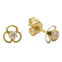 5MM CLOVER STUD EARRINGS ZIRCONIA 2MM