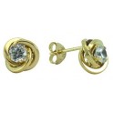 6MM KNOT STUD EARRINGS ZIRCONIA: 3MM