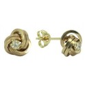 SQUARED TUBE KNOT STUD EARRINGS