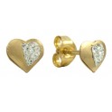 5MM HEART STUD EARRINGS HALF RESIN CRYSTAL      