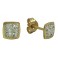 5MM SQUARE STUD EARRINGS WITH RESIN CRYSTAL    