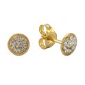 5MM ROUND SHAPED STUD EARRINGS WITH RESIN CRYSTAL   