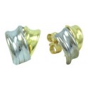 9MM TWO COLOR PUSH-BACK EARRINGS 