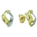 TWO COLOR PUSH-BACK EARRINGS WITH ZIRCONIA: 2,5MM