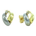 9MM TWO COLOR PUSH-BACK EARRINGS ZIRCONIA: 2,5MM