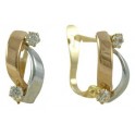 13,5MM TWO-COLOR DOUBLE ZIRCONIA LATCH-BACK EARRINGS ZICONIA: 2,6MM