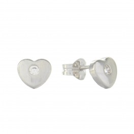 5,5 HEART STUD EARRINGS ZIRCONIA: 2MM          