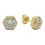 HEXAGON SHAPED BEZEL STUD EARRINGS ZIRCONIA: 3MM