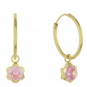 AROS 10X12 CHATON FLOR 4MM ROSA