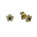 1.5MM. FLOWER STUDS ZAFIRO WITH ZIRC.