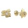 8MM RABBIT STUD EARRINGS (BACK-FILLED) ZIRCONIA 2MM  