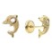 8MM DOLPHIN STUD EARRINGS (BACK-FILLED) ZIRCONIA 2MM  