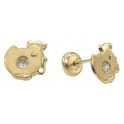 CHICKEN STUD EARRINGS ZIRCONIA:2MM (BACK-FILLED)