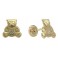 7,5MM BEAR STUD EARRINGS (BACK-FILLED) ZIRCONIA: 2MM               