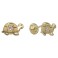 6MM TURTLE STUD EARRINGS (BACK-FILLED) ZIRCONIA 2MM  