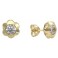 5MM FLOWER SHAPED STUD EARRINGS ZIRCONIA: 3MM 