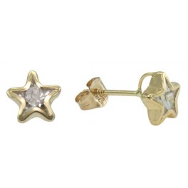 4MM STAR SHAPED BEZEL STUD EARRINGS     