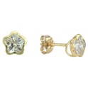 4MM FLOWER SHAPED BEZEL STUD EARRINGS     