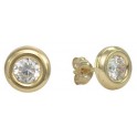 ROUND SHAPED STUD EARRINGS ZIRCONIA: 4MM                 