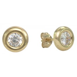 ROUND SHAPED STUD EARRINGS ZIRCONIA: 4MM                 