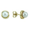 ROUND SHAPED STUD EARRING CULTURED PEARL 4MM