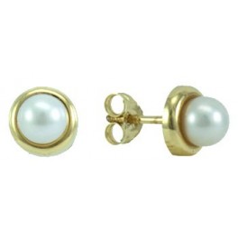 ROUND SHAPED STUD EARRING CULTURED PEARL 4MM