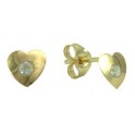 LASER HEART SHAPED STUD EARRINGS ZIRCONIA: 2,5MM      