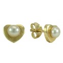 5,5 HEART STUD EARRINGS PEARL: 3,5MM