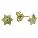 LASER STAR SHAPED STUD EARRINGS ZIRCONIA: 2,5MM      