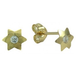 LASER STAR SHAPED STUD EARRINGS ZIRCONIA: 2,5MM      