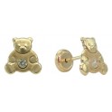 5,5MM MINI BEAR STUD EARRINGS (BACK-FILLED) ZIRCONIA 1,5MM     