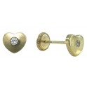 5,5 HEART STUD EARRINGS ZIRCONIA: 2MM          