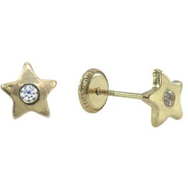 6MM STAR STUD EARRINGS ZIRCONIA: 2MM          