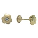 6MM FLOWER STUD EARRINGS ZIRCONIA 2MM