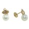 5,5MM MINI RABBIT STUD EARRINGS (HOLLOW-BACK) ZIRCONIA:1,5MM PEARL 5-6MM