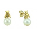 5,5MM MINI BEAR EARRINGS (HOLLOW-BACK) ZIRCONIA 1,5MM CULTURED P 5-6MM