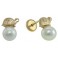 4,5MM MINI TURTLE STUD EARRINGS (HOLLOW-BACK) ZIRCONIA 1,5MM CULTURED PEARL: 5-6MM 