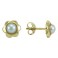 5MM FLOWER SHAPED STUD EARRINGS CULTURED PEARL: 3MM